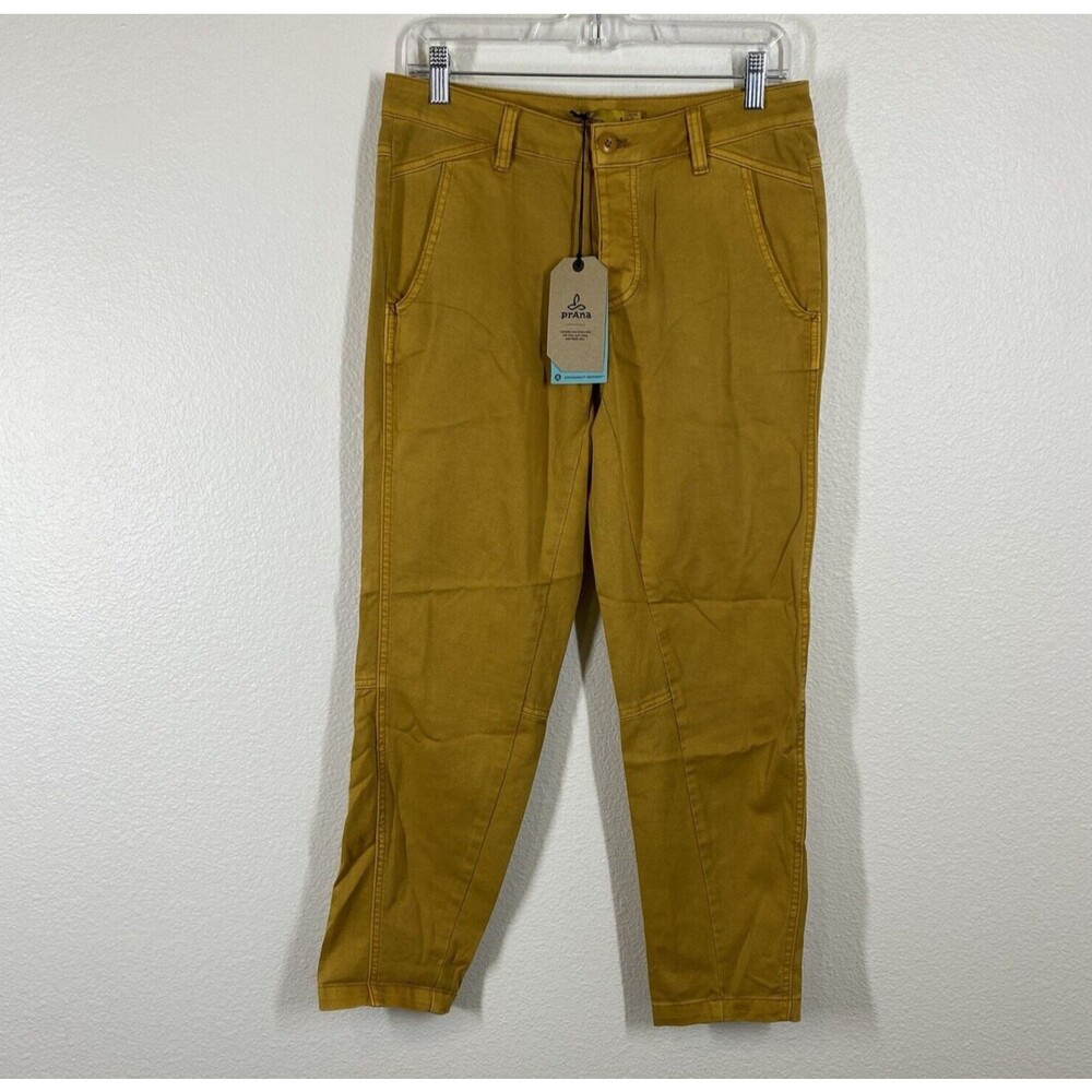 Prana Women's Janessa Pants Size 6 in Light Curry Tapered Crop Casual Button Fly
